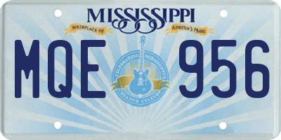 MS license plate MQE956