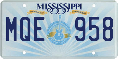 MS license plate MQE958