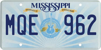 MS license plate MQE962
