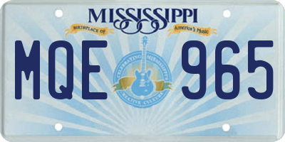 MS license plate MQE965