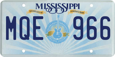 MS license plate MQE966
