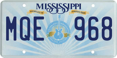 MS license plate MQE968