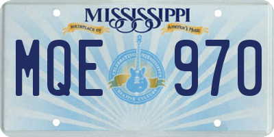 MS license plate MQE970