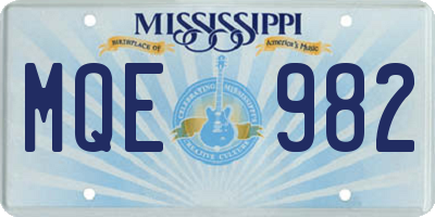 MS license plate MQE982