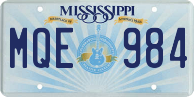 MS license plate MQE984