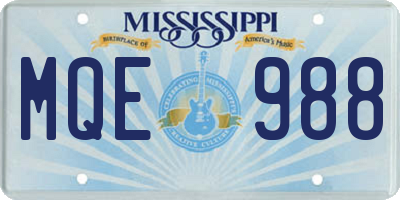 MS license plate MQE988