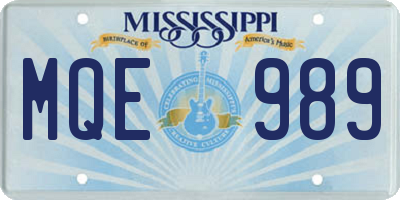 MS license plate MQE989