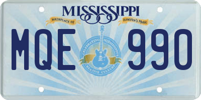 MS license plate MQE990