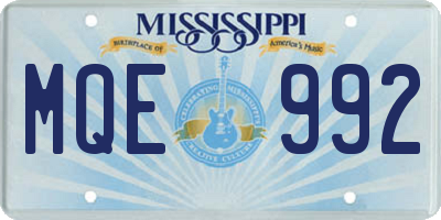 MS license plate MQE992