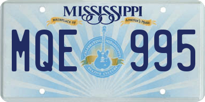MS license plate MQE995