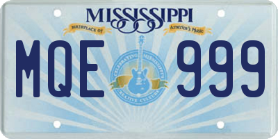 MS license plate MQE999
