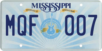 MS license plate MQF007
