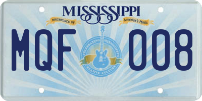 MS license plate MQF008