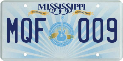 MS license plate MQF009