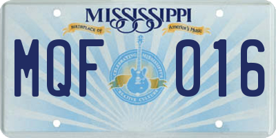 MS license plate MQF016