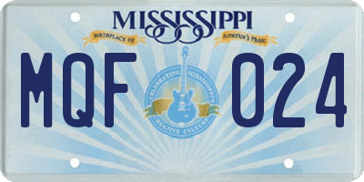 MS license plate MQF024
