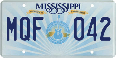MS license plate MQF042