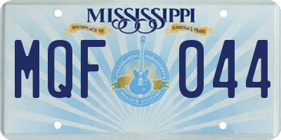 MS license plate MQF044