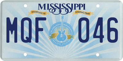 MS license plate MQF046