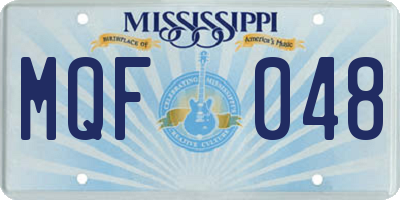MS license plate MQF048