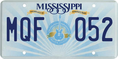 MS license plate MQF052