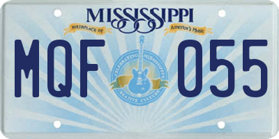 MS license plate MQF055