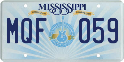MS license plate MQF059