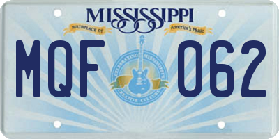 MS license plate MQF062