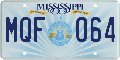 MS license plate MQF064