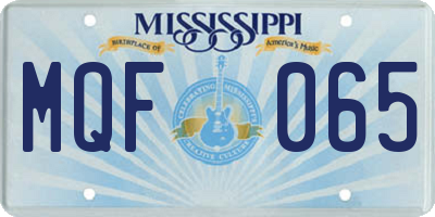 MS license plate MQF065