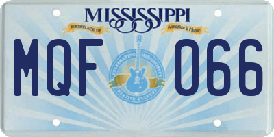 MS license plate MQF066