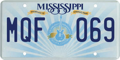 MS license plate MQF069