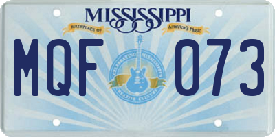 MS license plate MQF073