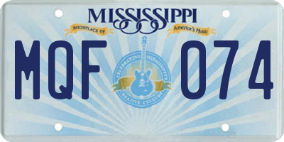 MS license plate MQF074