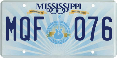 MS license plate MQF076