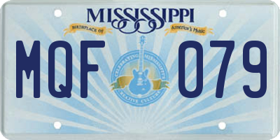 MS license plate MQF079