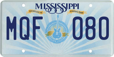 MS license plate MQF080