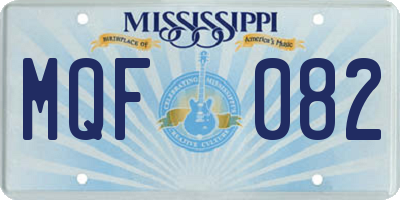 MS license plate MQF082