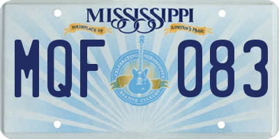 MS license plate MQF083