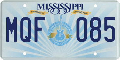 MS license plate MQF085