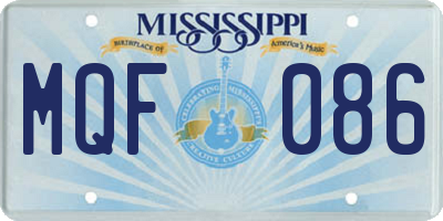 MS license plate MQF086