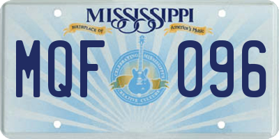 MS license plate MQF096
