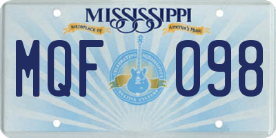 MS license plate MQF098