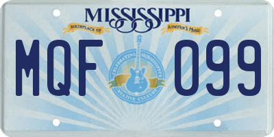 MS license plate MQF099