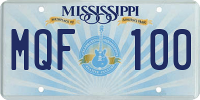 MS license plate MQF100