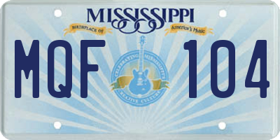 MS license plate MQF104