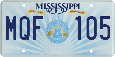 MS license plate MQF105
