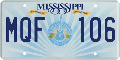 MS license plate MQF106