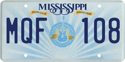 MS license plate MQF108