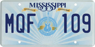MS license plate MQF109